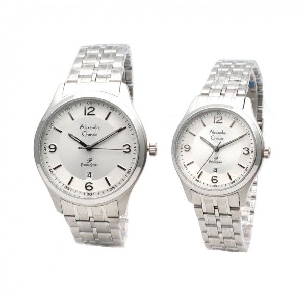 Alexandre Christie AC 1010 Silver White Couple